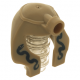LEGO múmia/fáraó sisak kígyó mintával, sötét sárgásbarna (93851)